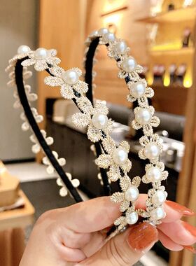 White Pearl Flower Hairbands for Kids Girls Cute Princess No