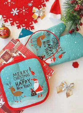 2pcs/set Christmas Oven Mitts and Pot Holders Set Baking Ant