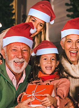 Bulk Thickened Red Santa Claus Hats for Adults and Plus Size