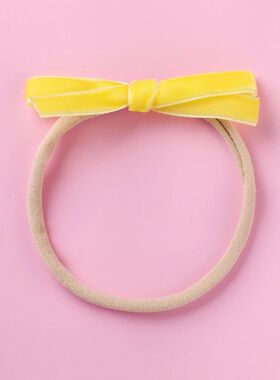 Baby Girls Velvet Headband Hair Bows Head Band Elastic Bowkn