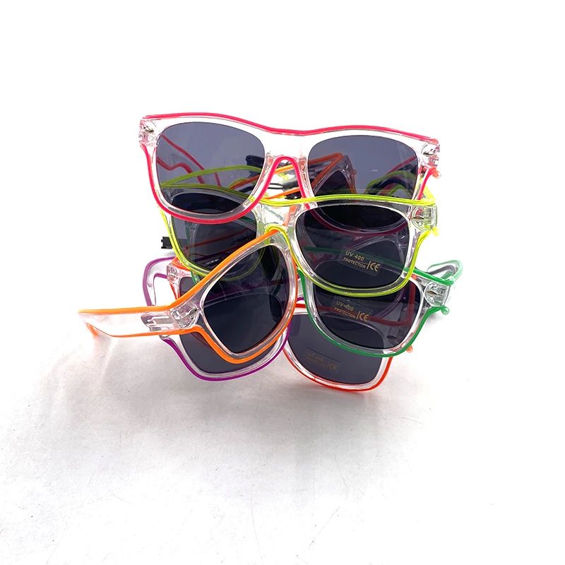 1PC Light Up LED Glasses Glow Sunglasses EL Wire Neon Glasse - 图3