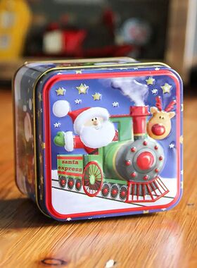 Christmas Cartoon Storage Candy Tin Box Candy Jar Christmas