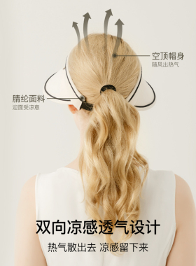 CORGI防晒帽女款遮阳防紫外线女生新款大帽檐遮脸空顶户外太阳帽