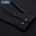 Jin Lilai nam cotton màu cổ áo dài tay áo thun nam mùa thu đông kinh doanh giản dị - Polo áo kẻ nam Polo