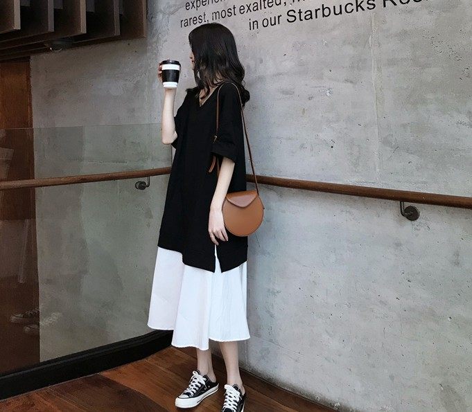 孕妈妈长款过膝辣妈潮装大码连衣裙 himibaby连衣裙