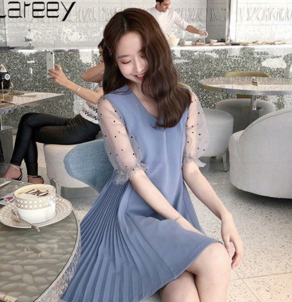 孕妇夏装v领2021雪纺夏天裙子 himibaby连衣裙