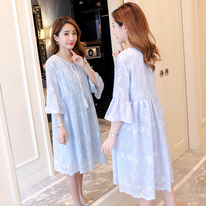 孕妇装夏天2022新款宽松夏装中长款 himibaby连衣裙