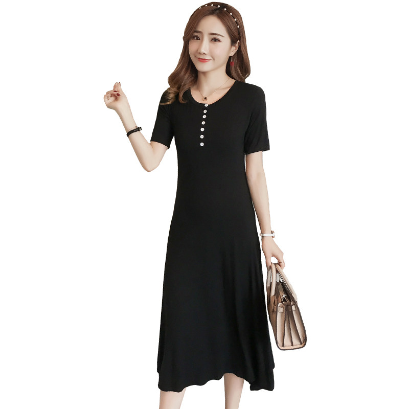 孕妇长款过膝哺乳期夏装夏天连衣裙 himibaby连衣裙