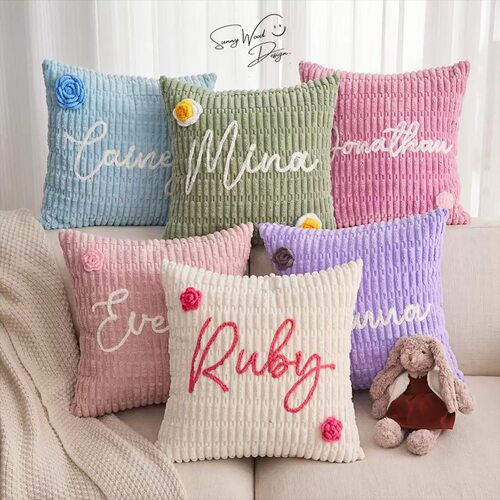 Baby bag个性化定制英文名字抱枕靠垫靠枕个性化定制枕套 - 图1