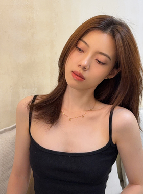 极简蝴蝶结流苏吊坠细项链