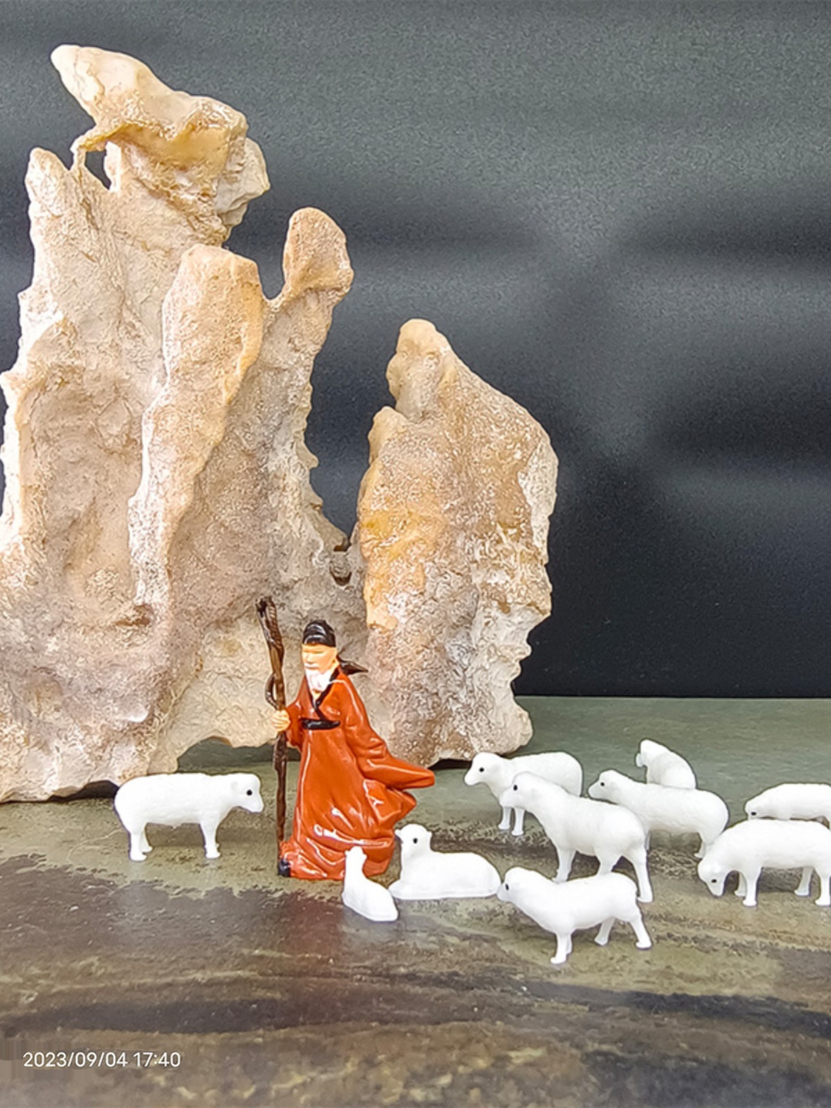 精品复古创意树脂苏武牧羊摆件奇石盆景鱼缸微景观造景装饰模型 - 图1