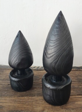 侘寂风软装实木制花瓶摆件花器台