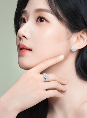 小众高级感满钻太阳花925银婚戒