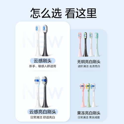 【限时优惠】素士电动牙刷头全线通用升级软毛无铜植毛原装替换 - 图3