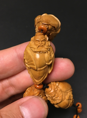 男士钟馗文玩佛珠雕刻橄榄核手串