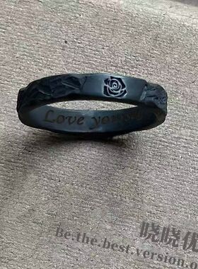 小炭火戒指女素圈轻奢小