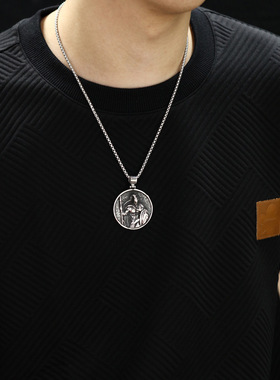 狂饰风钛钢斯巴达勇士项链不掉色