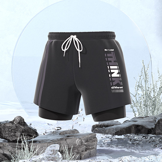 泳裤男款防尴尬2025新款保守防晒速干大码游泳衣沙滩裤五分裤泳装