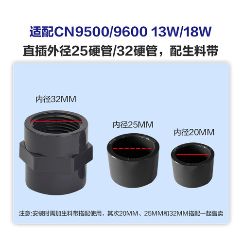创宁变频水泵硬管转接头改陆用改面吸接头转PVC管创宁水泵配件 - 图0