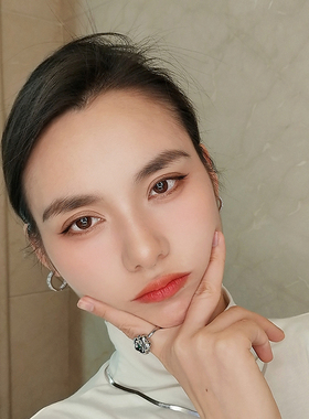 方满欧美极简冷淡祖母绿色耳饰