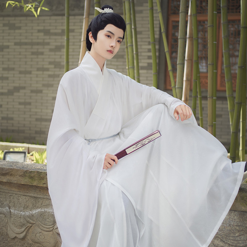 七巧坊原创汉服明制传统提花道袍夏季男女款春秋款现货送宫绦_虎窝淘