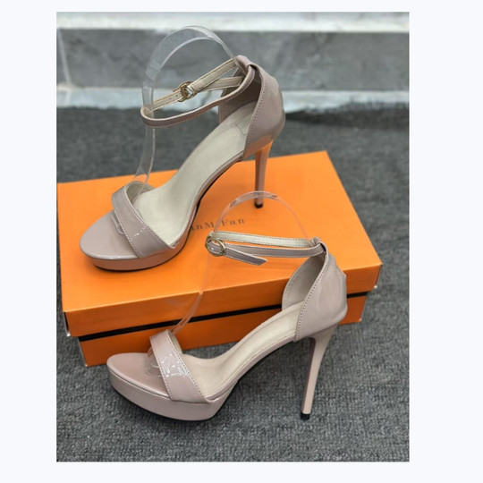 2025新款细跟露趾一字带防水台时尚简约凉鞋超高跟12cm性感约会