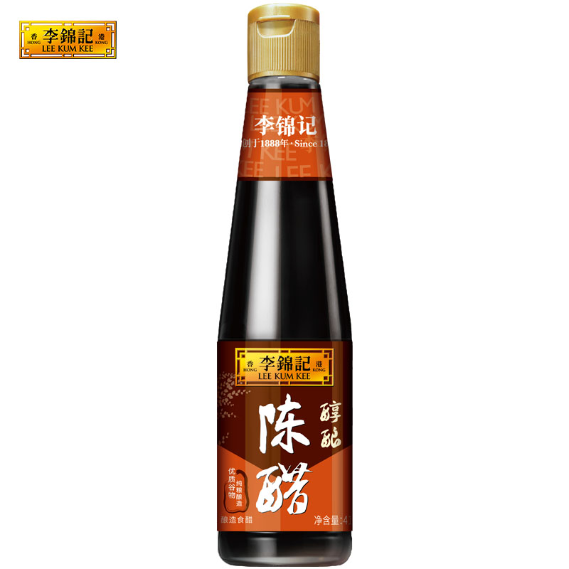 李锦记 醇酿陈醋410ml*1瓶固态发酵蘸点饺子蘸醋拌菜调味料家庭装 - 图2