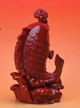 朱砂紫金砂年年有鱼鲤鱼饰品家用客厅年年有鱼摆件礼品装饰品