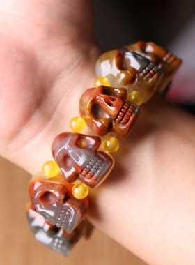 骷髅头手串男士大号手链