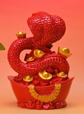 2025蛇朱砂十二生肖大蛇摆件招财家居客厅办公装饰工艺品转运摆件