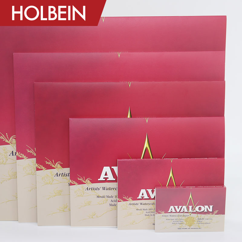 Holbein荷尔拜因 AVALON 中纹(目) AVB 水彩纸 300g 四面封胶 12张 - 图2