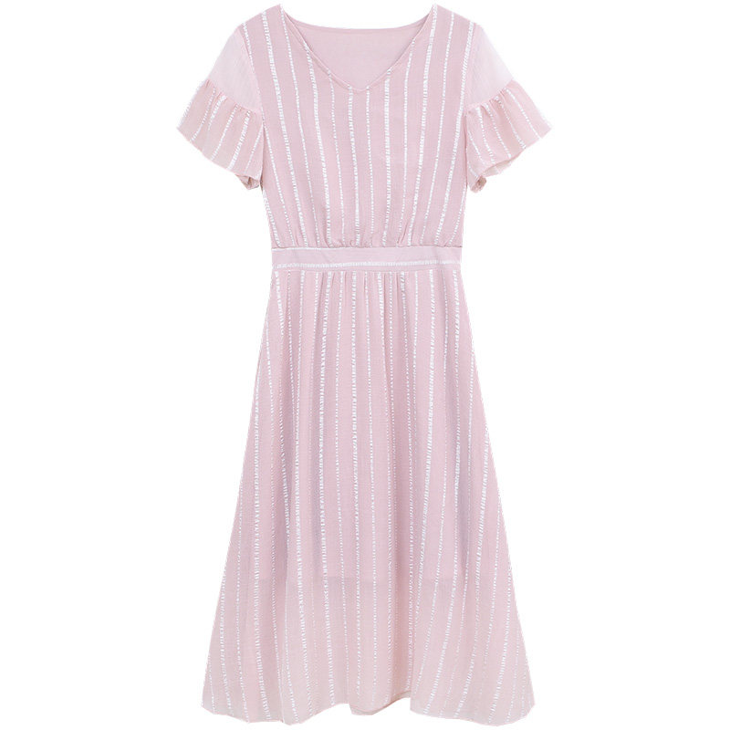 2020新款夏天长裙子气质女神范收腰 婳妖连衣裙