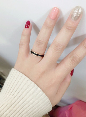 18k玫瑰金简约黑白女学生日韩