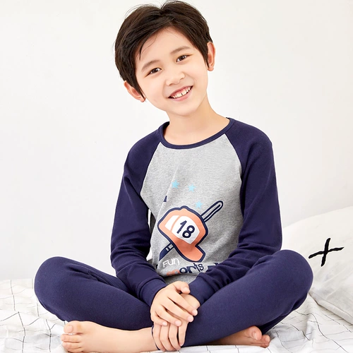 Детское нижнее белье, хлопковый комплект, свитер для мальчиков, термобелье, пижама, подходит для подростков