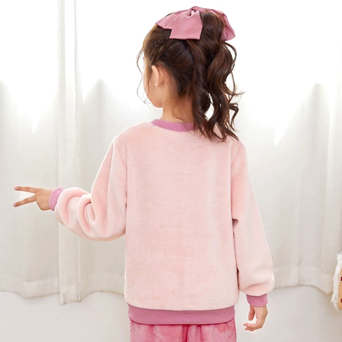 Фланелевая демисезонная детская пижама, флисовый удерживающий тепло коралловый бархатный комплект, увеличенная толщина, подходит для подростков