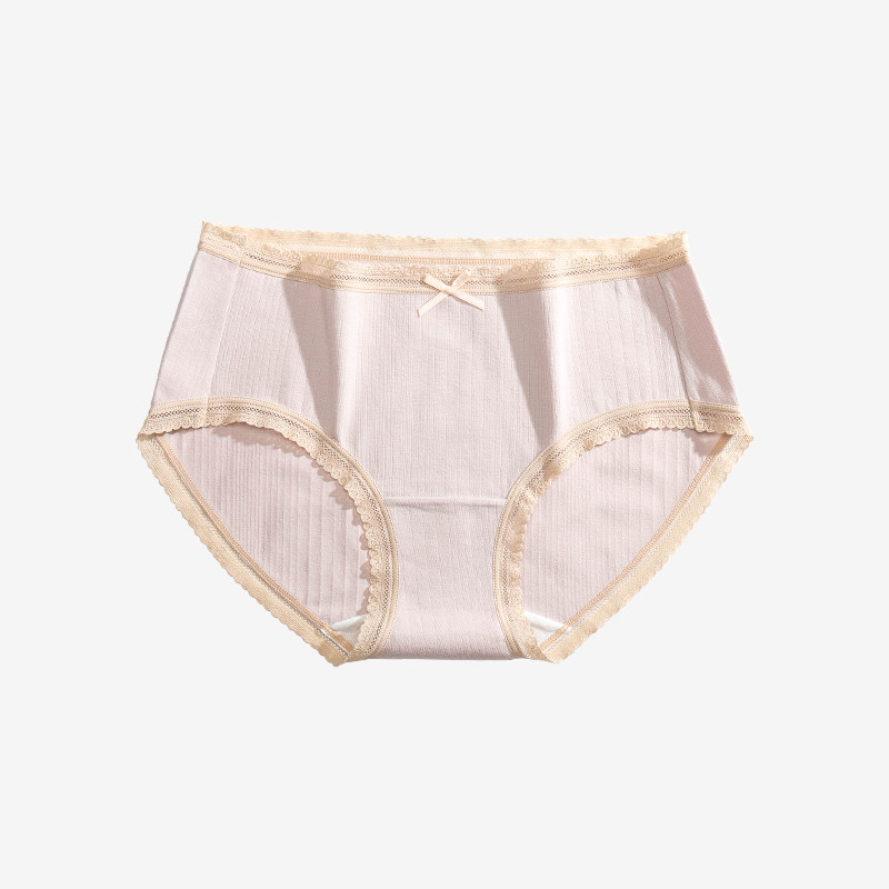 蕾丝性感女士中腰纯棉抗菌少女内裤 素纯内裤