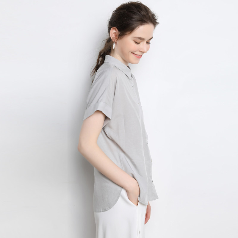 短袖女粉色2020新款夏装韩版衬衫 crrodo衬衫