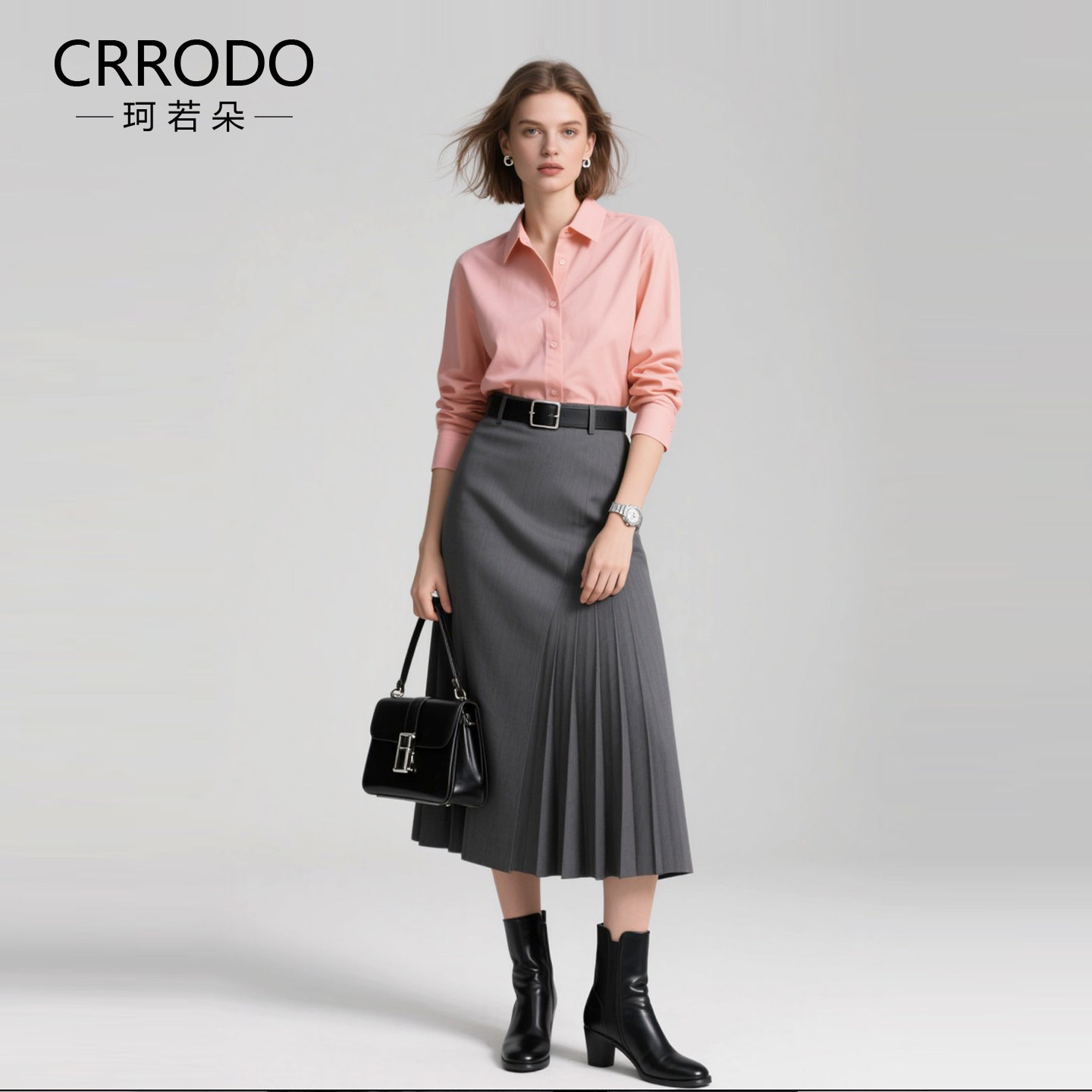 粉色纯棉衬衫女长袖2025秋季新款高级感时尚气质通勤职业商务衬衣