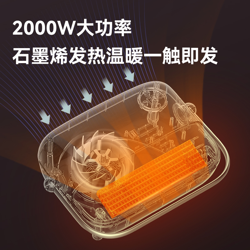美菱石墨烯取暖器家用浴室烘暖风机速热节能小太阳防水卫生间神器