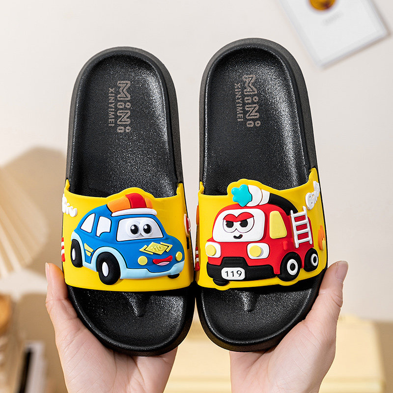 小汽车儿童拖鞋夏季新款防滑家居家洗澡警车消防车男孩室内凉拖鞋,淘宝优惠券,粉丝福利购,淘宝优惠卷