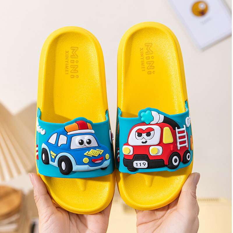 小汽车儿童拖鞋夏季新款防滑家居家洗澡警车消防车男孩室内凉拖鞋,淘宝优惠券,粉丝福利购,淘宝优惠卷