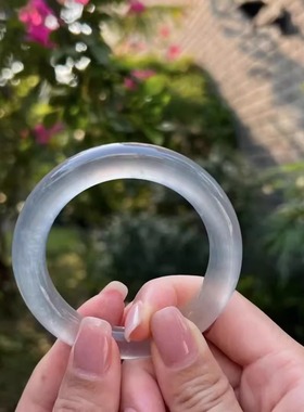 天然独龙玉白冰玉石手镯