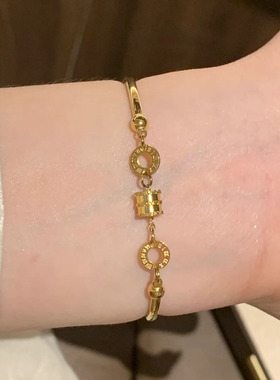 ZUORAN 轻奢精致罗马小蛮腰手镯设计手链钛钢镀18K金色高保色B52