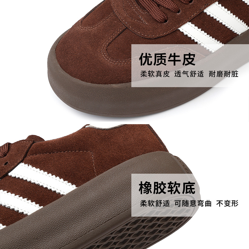 2025大码女鞋41一43春秋新款春胖脚宽肥爆平跟超软特真皮学生板鞋 - 图3