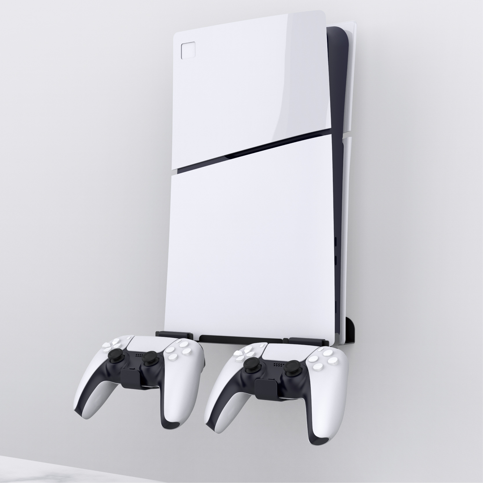PS5slim主机墙式支架PS5slim游戏机壁挂式置物架带手柄耳机挂架 - 图2