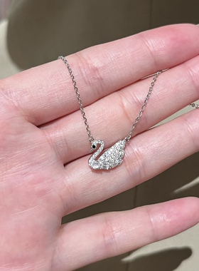 s999纯银天鹅项链吊坠女款轻奢小众高级锁骨链送女友礼物送证书