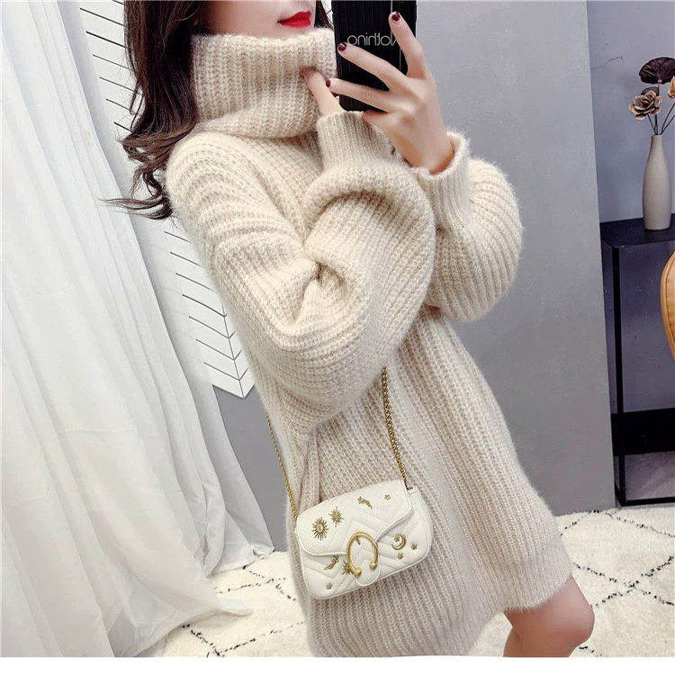 25秋冬新款100%山羊绒衫女中长款高领套头毛衣加厚宽松针织打底衫,淘宝优惠券,粉丝福利购,淘宝优惠卷