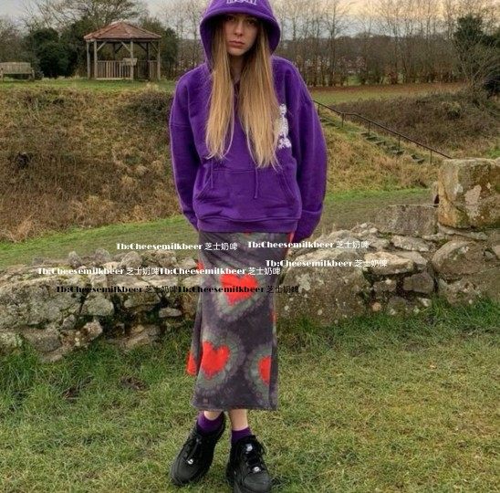 Sweet love print subculture tie-dye low-waist A-line half-length skirt for women vintage retro style exciting same style