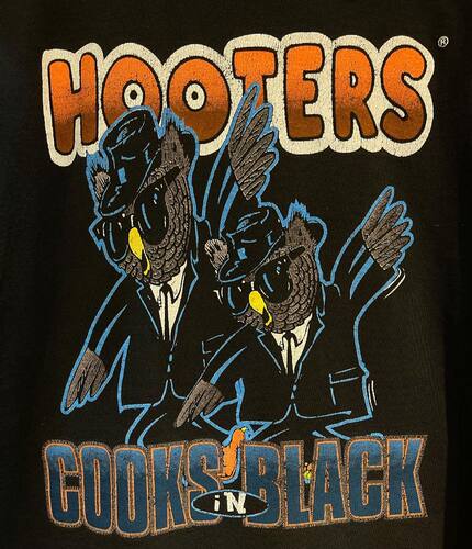 hooters猫头鹰卡通动漫趣味短袖男女潮牌纯棉oversize美式T恤情侣 - 图0