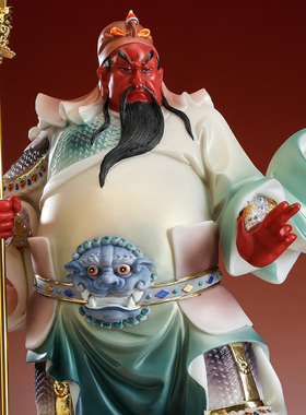 汉白玉富贵彩正气武财神关公神像